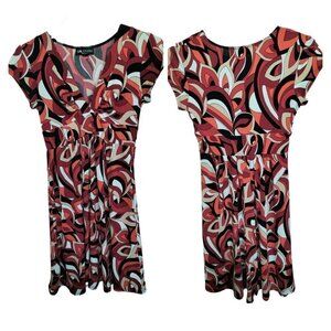 (#515)I.N Studio Petite Multicolor Abstract Print Dress Size 4